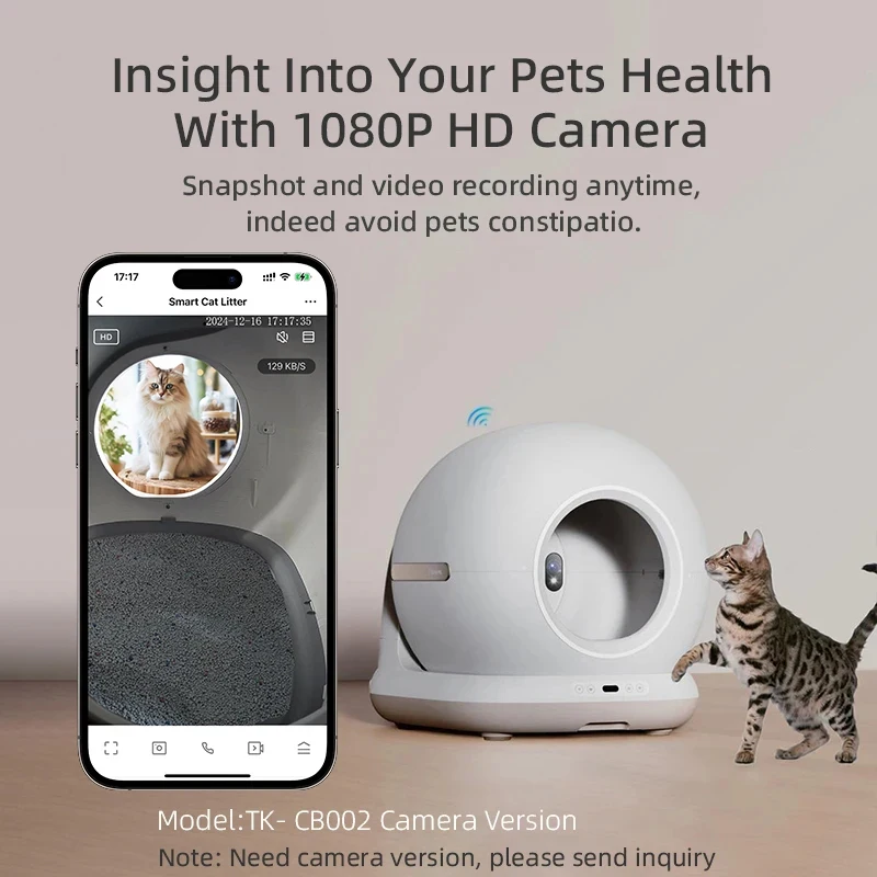 

Automatic Self Cleaning Pet Sanitary Box OEM 1080P Video Monitoring Pet Toilet
