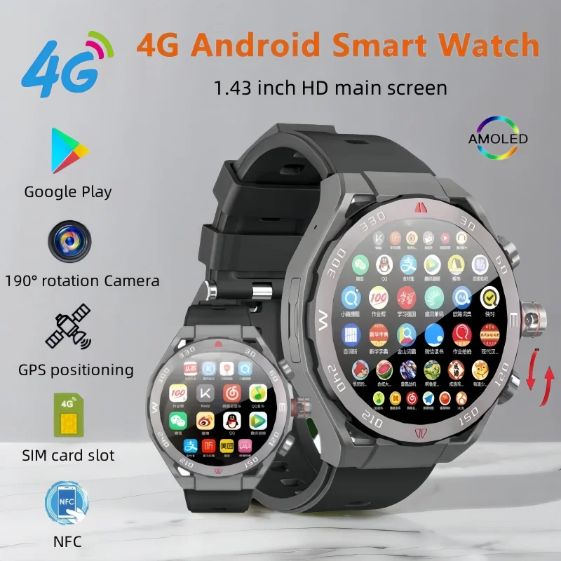 

Новые 4G Android SmartWatch VP900 SlM слот для карты AMOLED Дисплей Видеозвонок Водонепроницаемый монитор сердечного ритма Global Call SmartWatch Мужчины