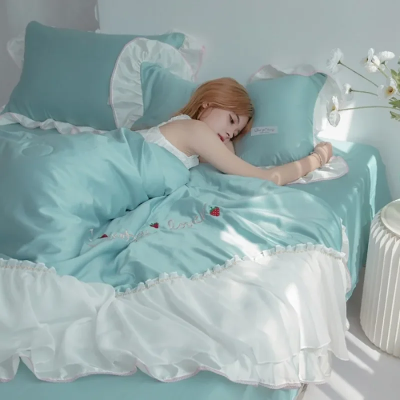 

Простое шелковое летнее прохладное одеяло, крутое одеяло с кондиционером, цельное летнее мягкое удобное тонкое одеяло для взрослых