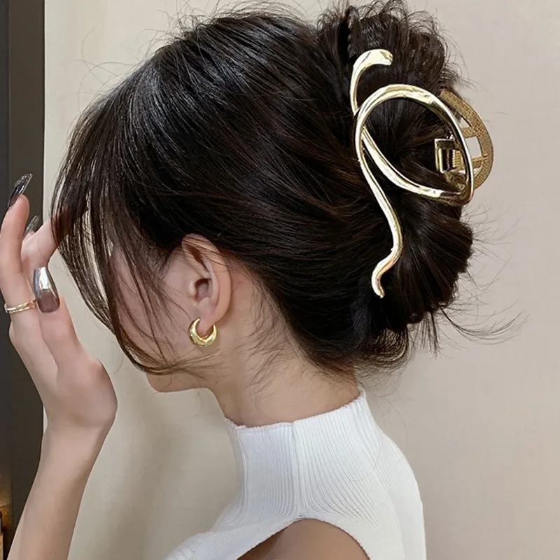 Metall geometrische Haar Kralle Krabben Haarnadeln Mode Fadenkreuz Clips Haars pangen Frauen Mädchen koreanische Pferdes chwanz Clip Haarschmuck