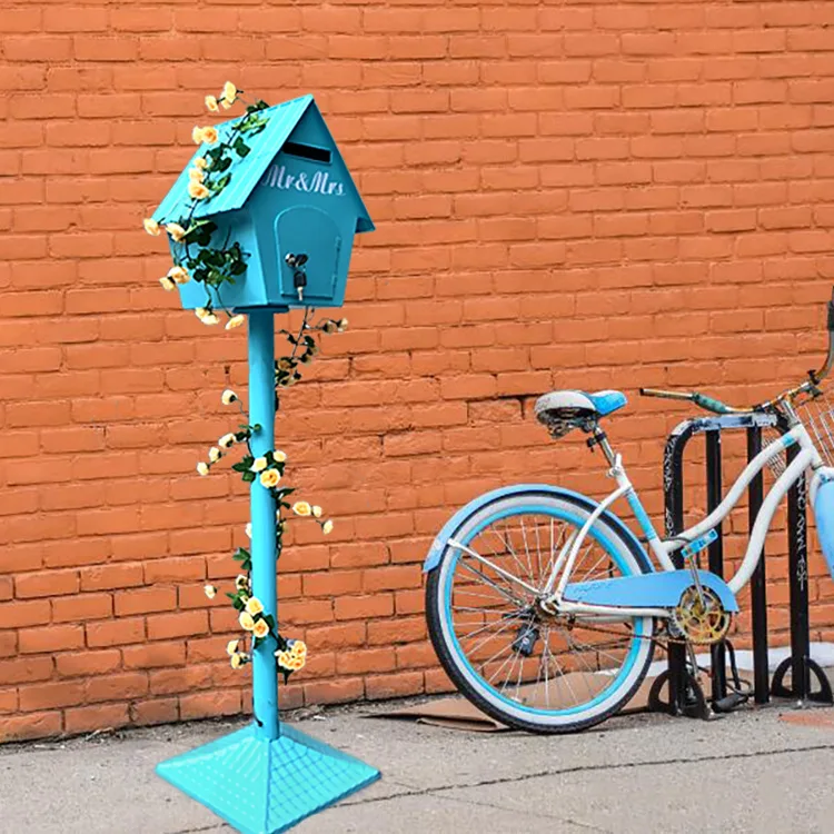 

Wrought iron retro cottage mailbox courtyard home decoration kindergarten latte Internet celebrity mailbox