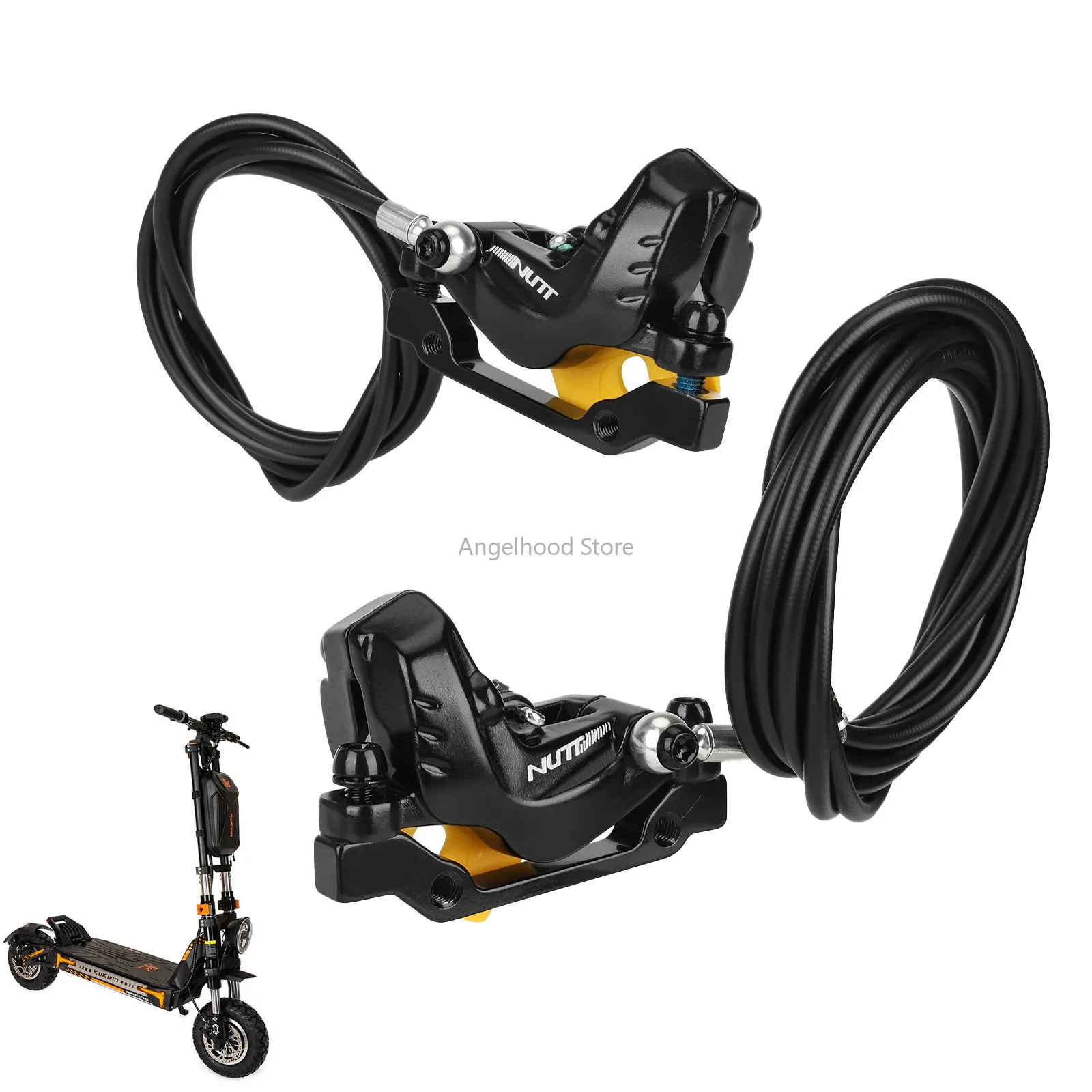 

1PC Left Front/Right Rear 4 Piston Hydraulic Disc Brake for KuKirin NUTT Mountain Bike Oil Brake Accessories