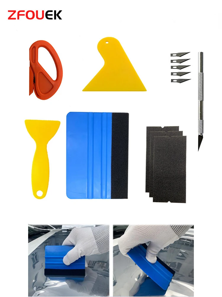Auto Film Wrap Tool Kit Vinyl Spachtel Vinyl Schaber Cutter für Fahrzeug Fenster Tönung Auto Zubehör Verpackung Werkzeuge Rakel Set