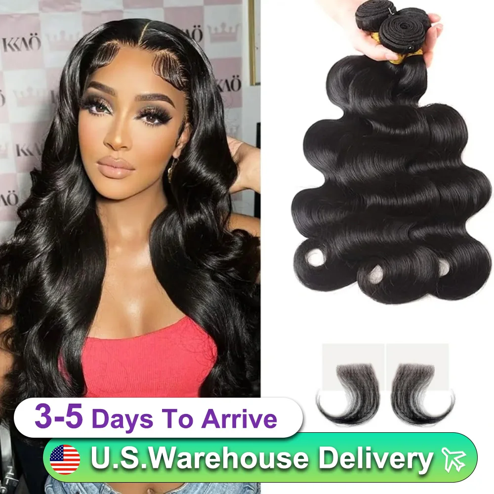 20 22 24 Inch Brazilian Hair Weave Bundles Body Wave 100% Human Hair Bundles Water Wave Extensions 1 3 4 Bundles Deal For Women