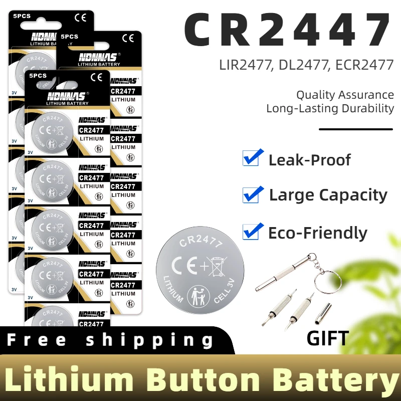 NEW CR2477 3V CoinButton Cell Battery High Quality Long Lasting Replacement for Watch Key Remote Control Small Electronic Device