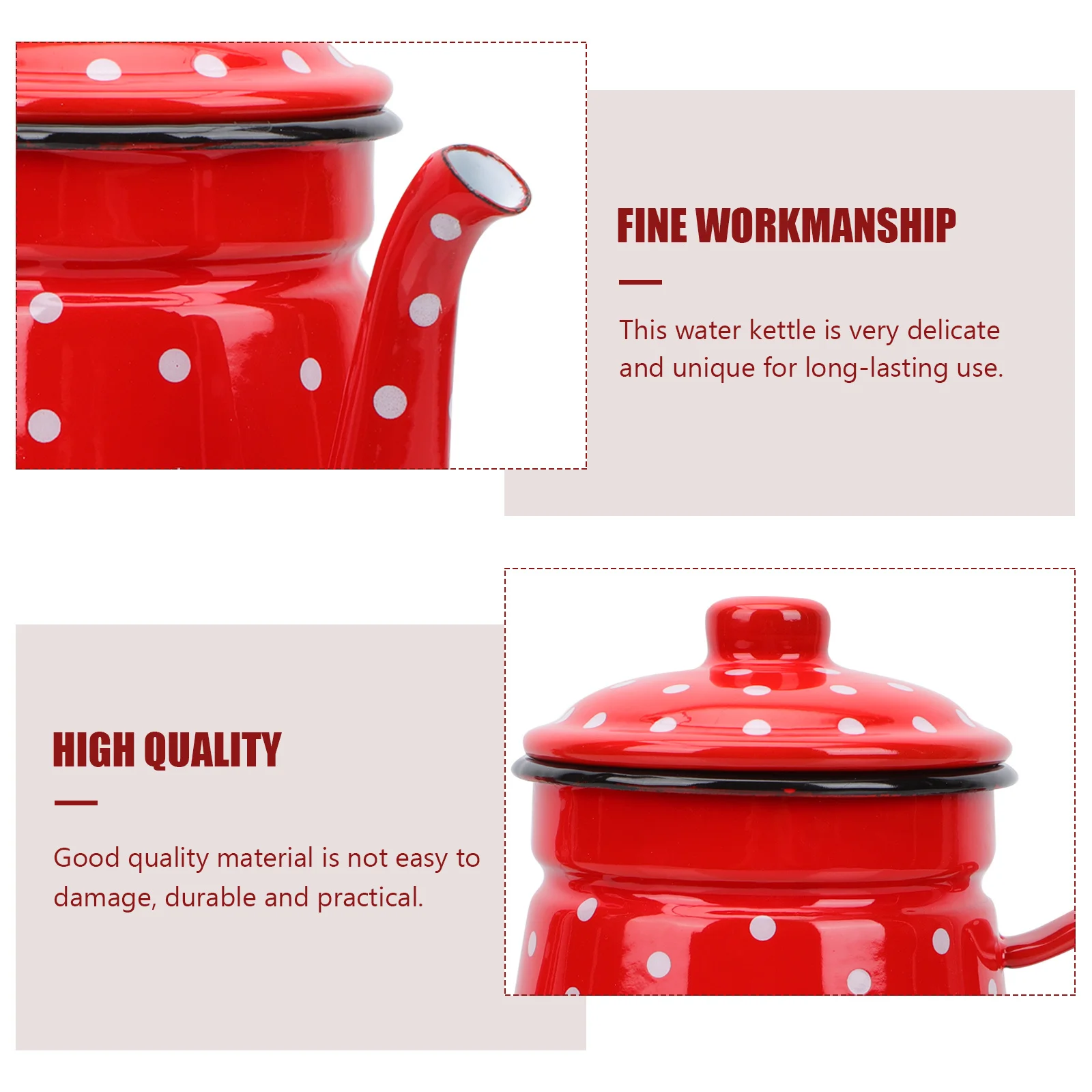 

Enameled Coffee Pot 1.5L Vintage Enamel Water Kettle Household Tea Kettle Modern Narrow Mouth Pot For Hot Cold