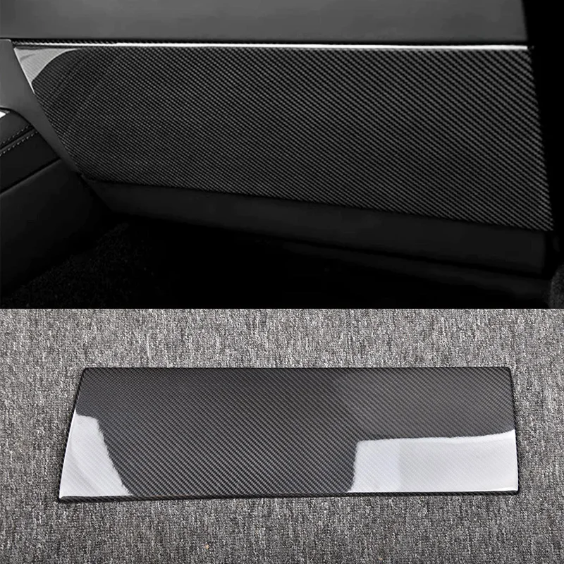 

True Carbon Fiber Automotive Interior Dashboard Passenger Side Glove Box Panel Cover Trim for Tesla 2023-2024 Model 3