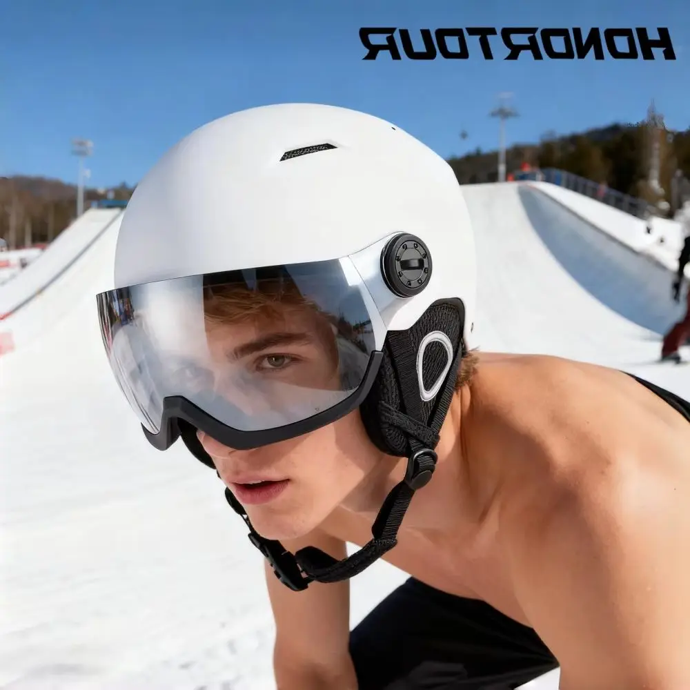 

Horntour Skiing Helmet men Miss with Goggles Warm Helmet ABC+EPS High-Quality snowboard Integrally Molded Ski helmet