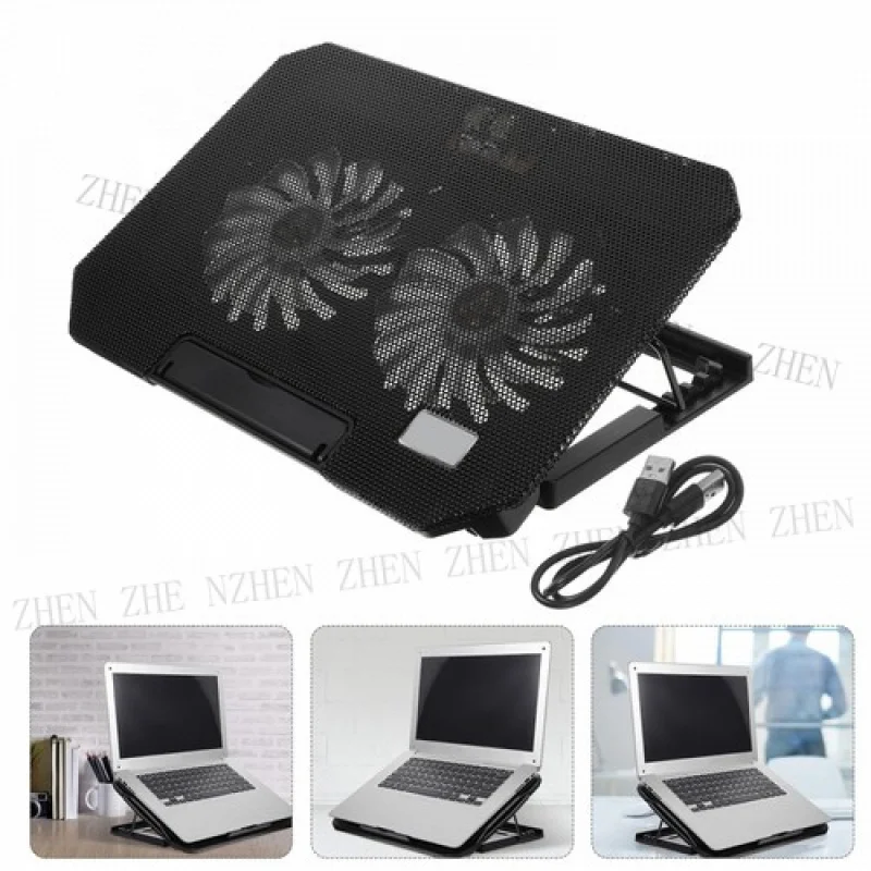 

Y Laptop Fan Stand Cooling Pad Adjustable Notebook Cooler Mat With USB Fan