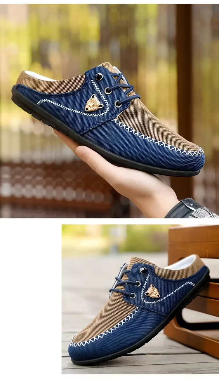 Lässige, atmungsaktive Mesh-Slip-On-Herrenschuhe ohne Absatz, Slip-On-Clogs, leichte, vielseitige Sommersandalen für den Außenbereich, bequeme Freizeit-Pantoletten mit weicher Sohle – Detail 11