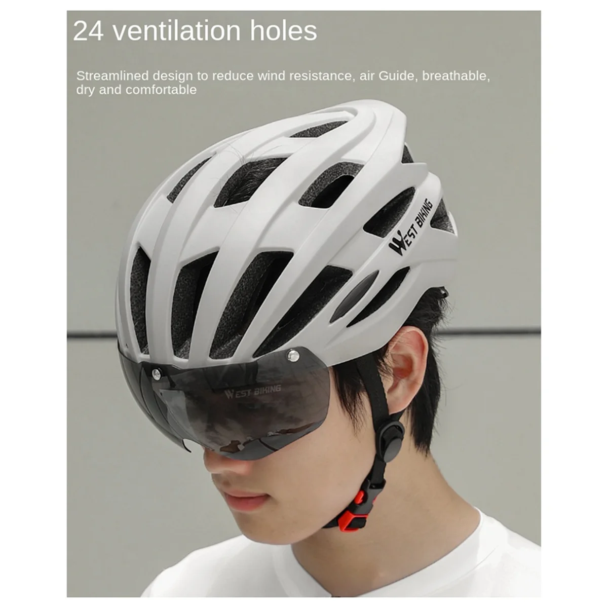 

AU44-Best-Selling WEST BIKING Cycling Bicycle Helmets Goggles Color As Shown