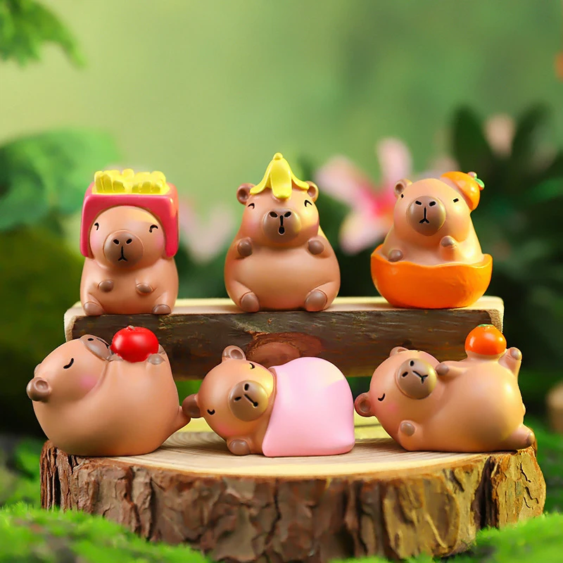 

Cartoon Capybara Blind Box Simulation Mini Capybara Action Figures Doll Car Desk Decoration Children Birthday Christmas Gifts