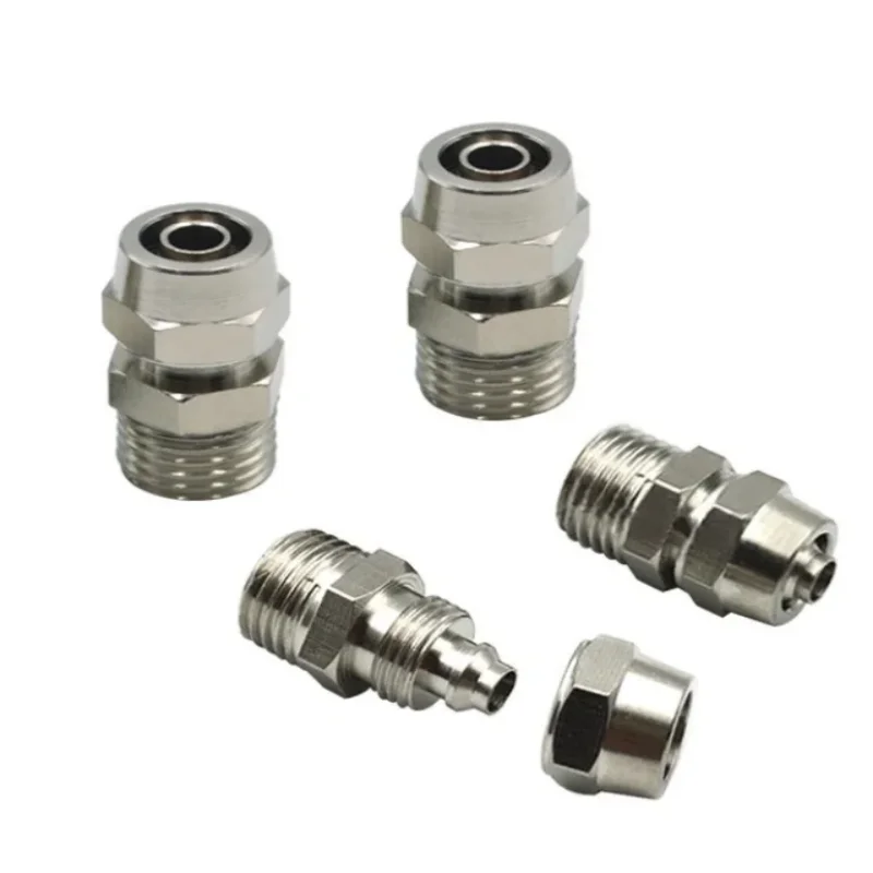 Pneumatic Fittings Air Fitting pc 4-M5 4 6 8 10 12 14 16mm Thread BSP Quick  pipe  Connector For hose Tube Connectors