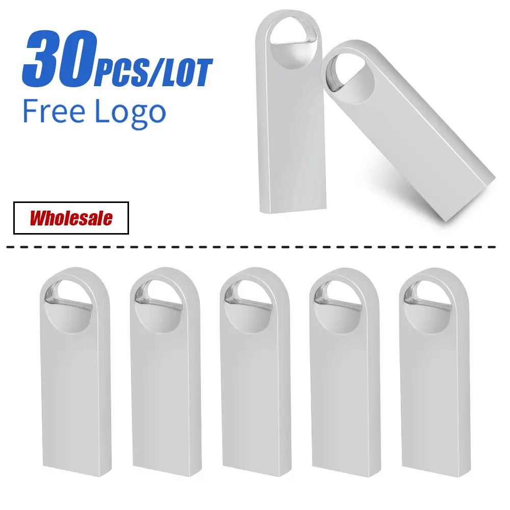 

30PCS/LOT Memory Stick 128GB Pen Drive Metal USB Flash Drive 4GB 8GB 16GB 32GB 64GB High Speed Usb Stick Portable Memoria U Disk