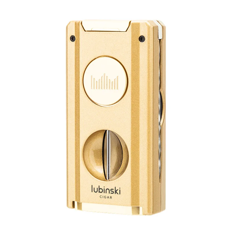LUBINSKI Cigar Lighter Gas Torch Jet Blue Flame Lighters Smoking Cutter Cigar Accessories With Needles Punch Cigar Tool