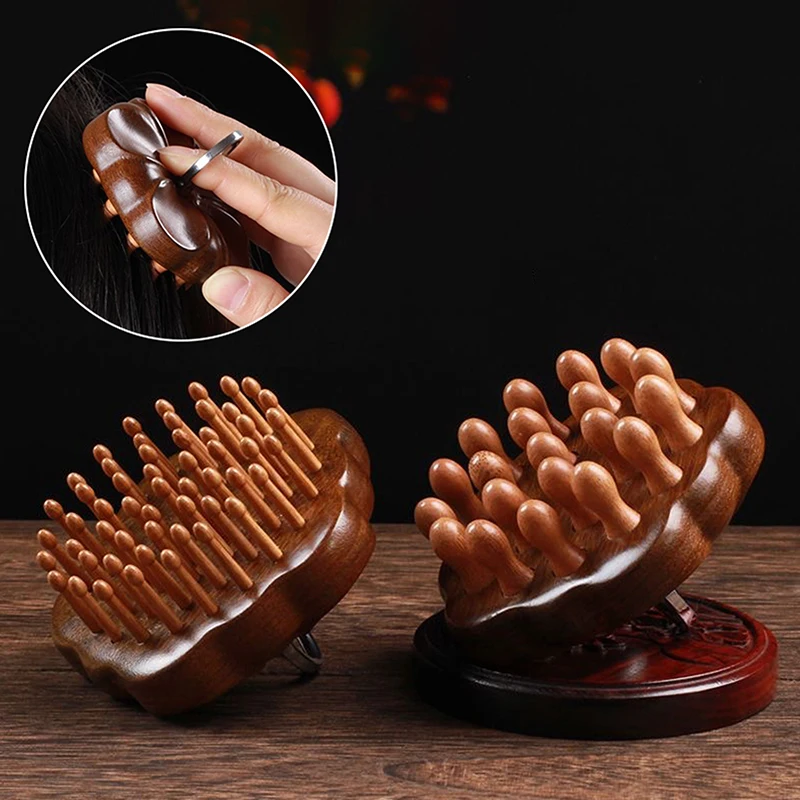 

Meridian Comb Scalp Therapy Massage Comb Scalp Head Caring Natural Sandalwood Circular Tooth Guasha Scraping Body Massager