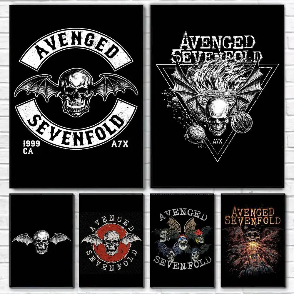 

A7X A-Avenged S-Sevenfold Poster Self-adhesive Art Waterproof Paper Sticker Coffee House Bar Room Wall Decor