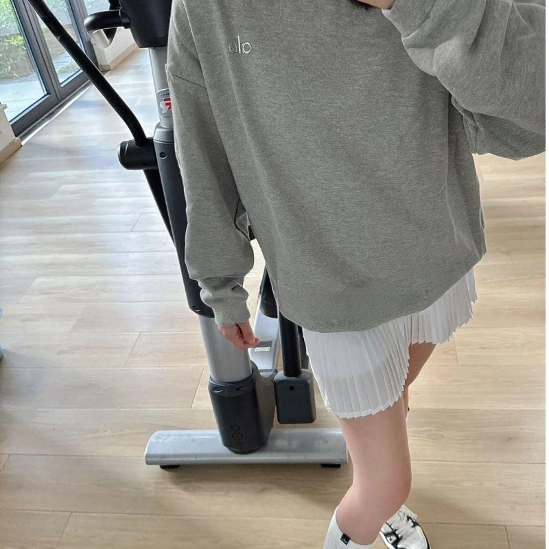 سويت شيرت AL25 وصل حديثًا مع شعار حرف Mercury ثلاثي الأبعاد، تصميم فضفاض من القطن الخالص برقبة دائرية للجنسين، مظهر كاجوال #1