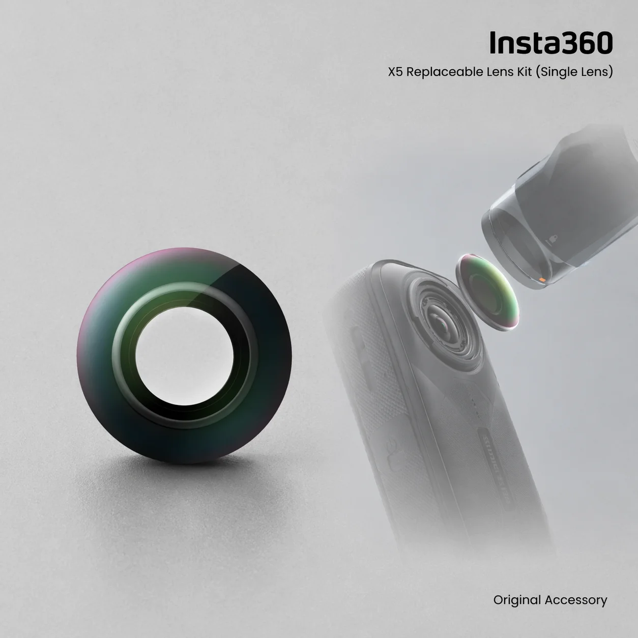 

Комплект сменных HD-линз Insta360 X5: Оптические линзы, простая установка, запасные линзы, официальный аксессуар