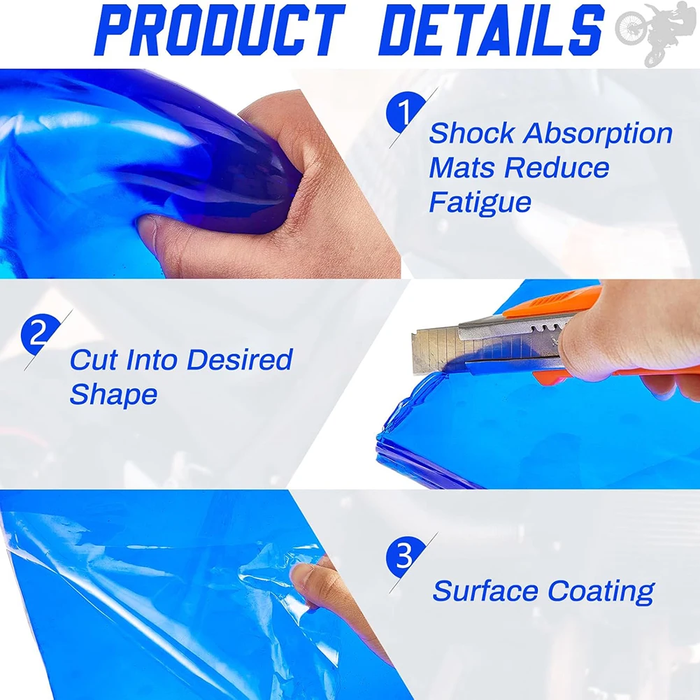 Motorcycle Seat Gel Pad Easy to Cut Motorbike Scooter Bike Gel Cushion Shock Absorption Mat Comfortable Soft Modified Seat Pads view 4