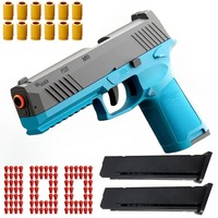 P320 Shell Throwing Continuous Firing Blowback Soft Bullet Toy Gun Outdoor Sport Shooting Game Christmas Gift for Children