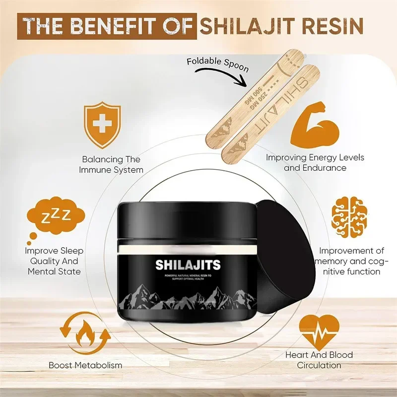 1000mg Pure Shilajit Resin Mineral Supplements Himalaya Original with 85+ Trace Minerals Fulvic Acid for Beauty Health Wholesale