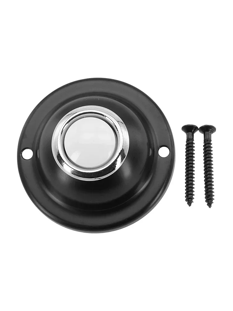 1pcs Round Metal Door Bell Push Button Black Wired Lighted Up LED Home Front Door 1.5Inch 2Holes Doorbells Hardware