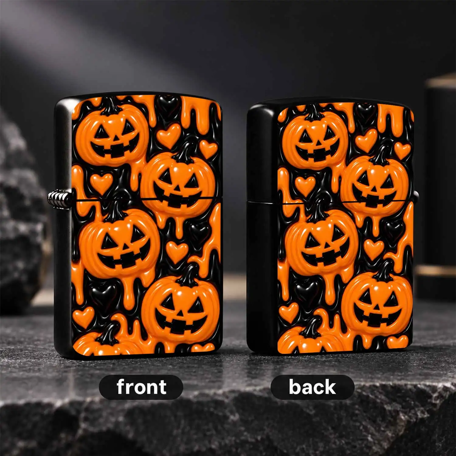 Halloween Themed Lighter With Cute Jack Oprint, Glossy Spooky Dripping Design, Portable All Purpose Daily Use Accessory, Ideal Novelty Holiday Gift For Friends And Halloween Lovers For Various Occasions A Humorous And Interesting Lighter