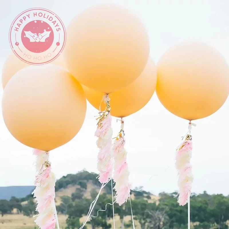 Giant Orange Pink White Round Balloons 5/10/1218/36inch Matte Macaron Pastel Baloes air Baby Shower Photography Decoration Toys