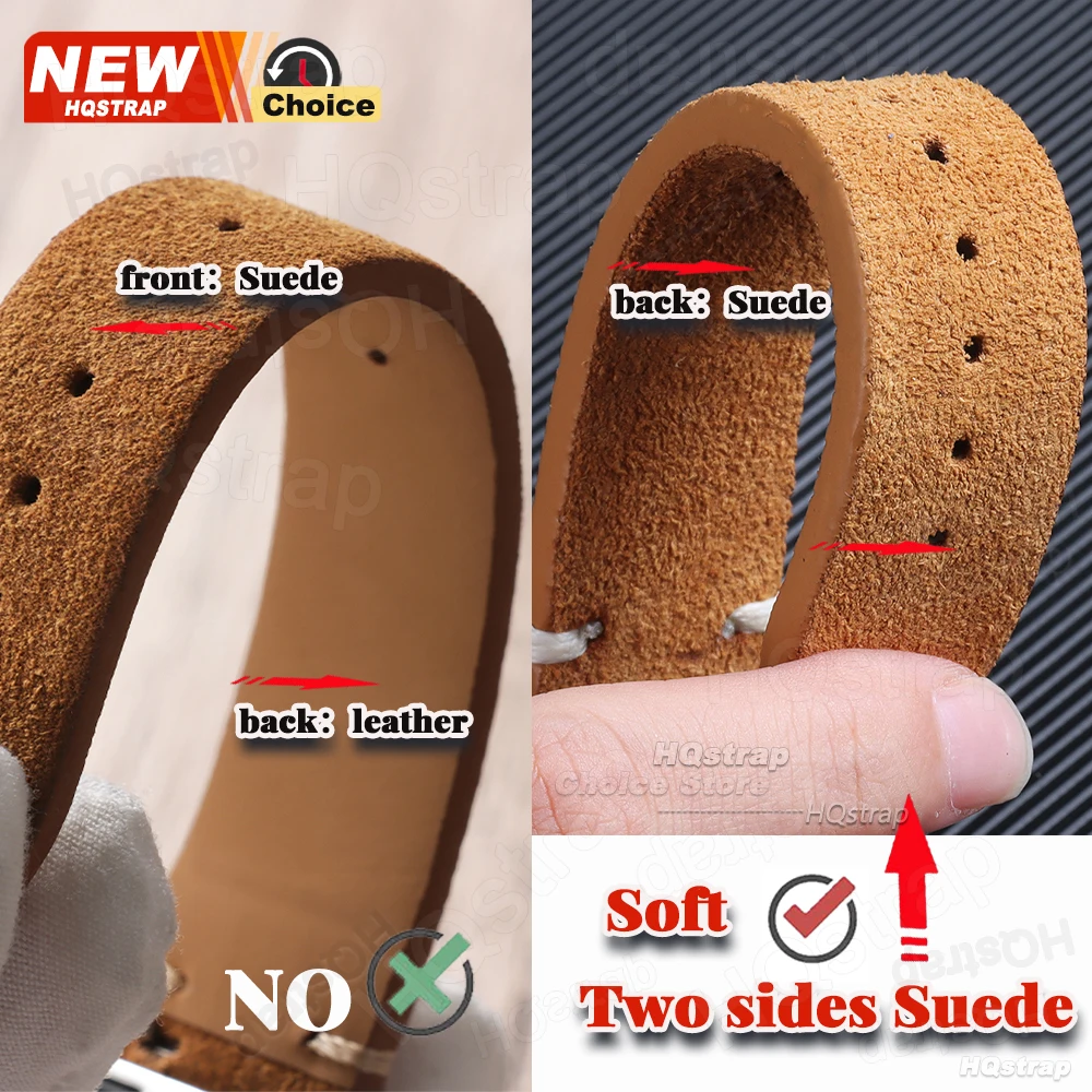 새로운 다채로운 스티치 스웨이드 스트랩 22mm 20m - Suede Strap Watch 리뷰 및 가격