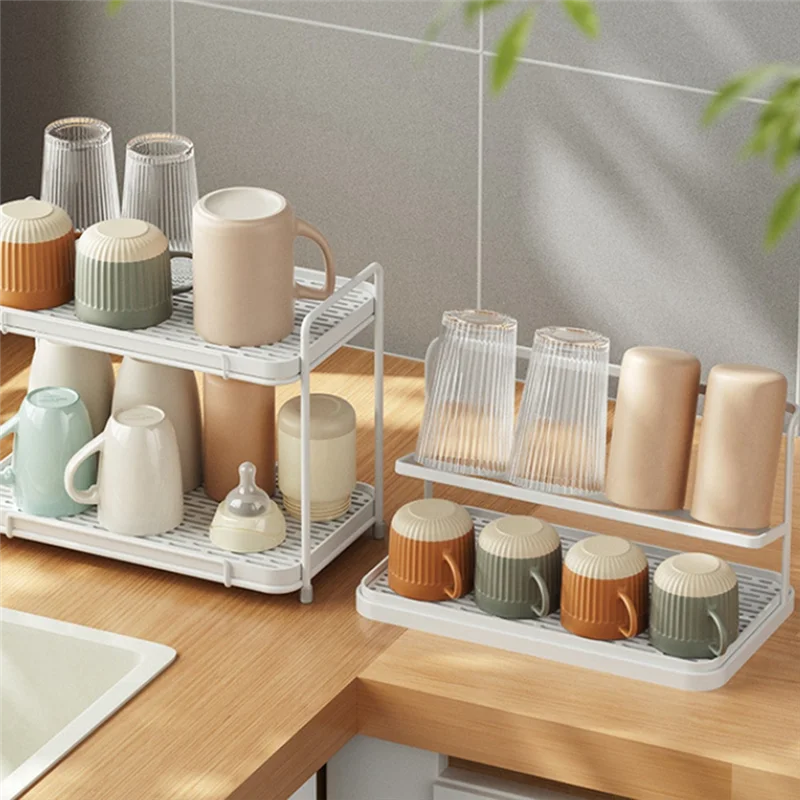

B28C-Coffee Cup Stand Food Grade Metal Cup Rack Stand Multifunctional Storage Rack Rustproof Coffee Cup Drain Holder