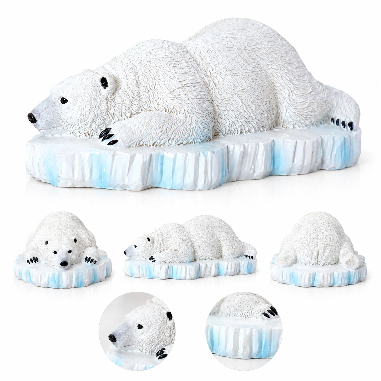 Floating Polar Bear Figurine Resin Bear On Iceberg Ornament for Outdoor Garden Swimming Pools Fountains Patio Water Bowls Gift