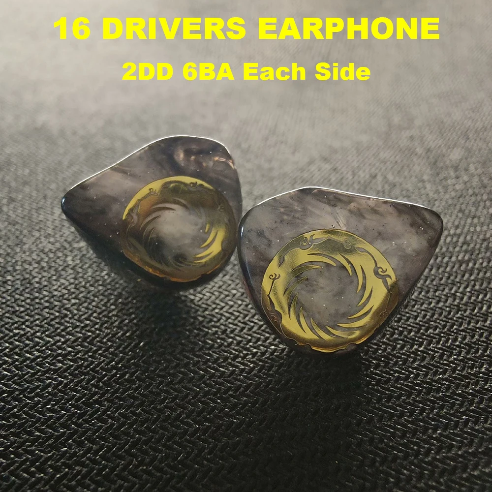 

2DD 6BA IEM Earphones HiFi Earbuds 16 Dirvers Hybrid Headphones in-ear Monitors Audiophile IEMs DIY 2pin Detachable Cable 3.5mm