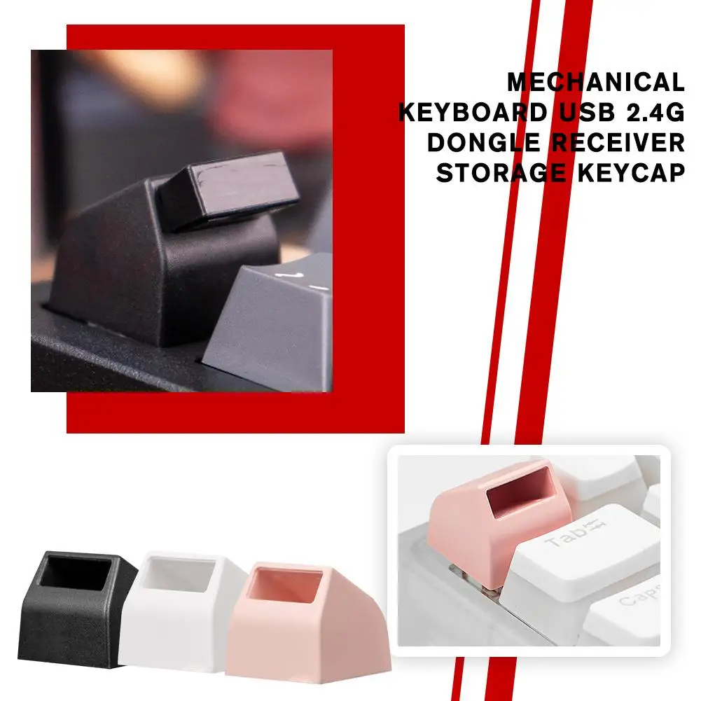 2.4G Receiver Storage Keycap Mouse Keyboard 2.4G Wireless Signal Receiver Warehouse Keycaps For R4 Height Mechanical Keyboa V4S9