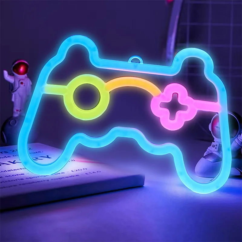 Gaming Neon Sign Lights, Wall Lamp for Game Room Decoration, USB Powered LED Game Controller Neon Lights for Teen Boys Bedroom