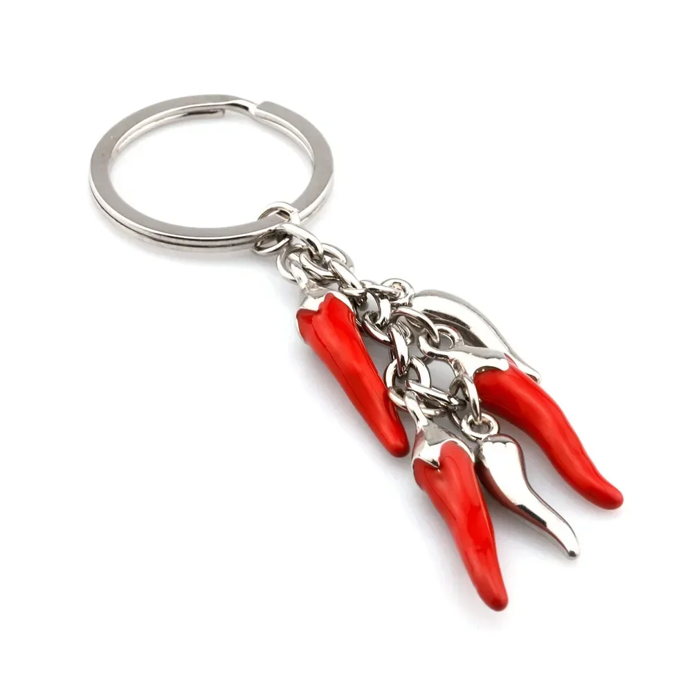 3D red pepper keychain key ring hot pepper key chain for women creative portachiavi chaveiro llaveros bag charm