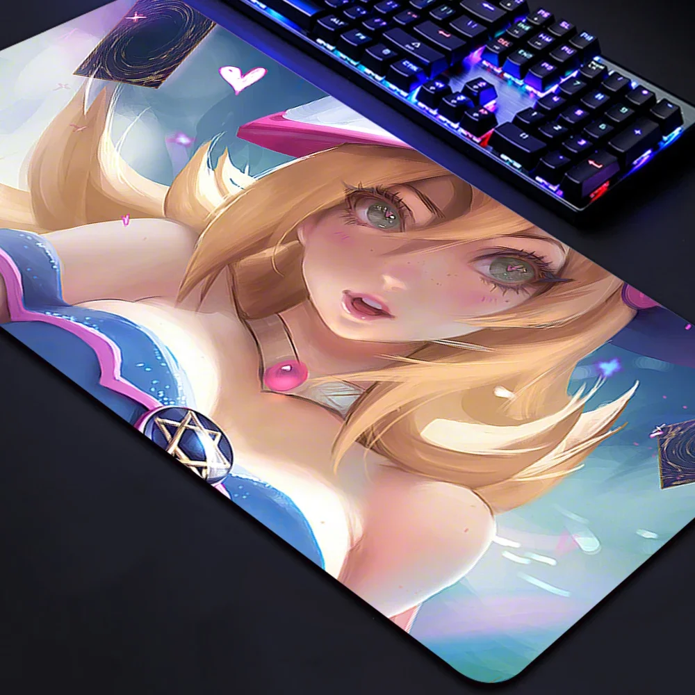 Anime YuGiOh Dark Magician Girl Mousepad HD Printing Computer Gamers Locking Lock Edge Mouse Pad 900x400mm Keyboard PC Desk Pad