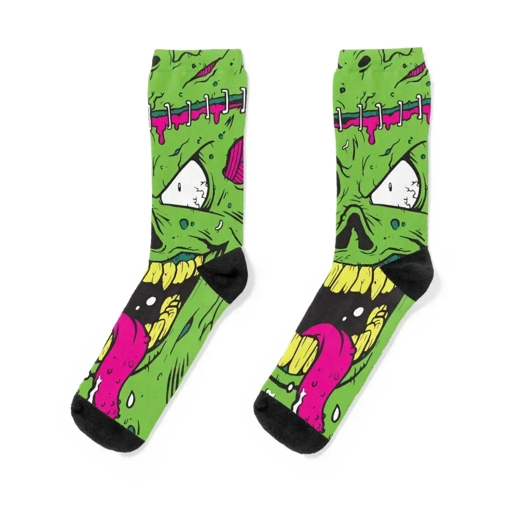 

Green eyeball popping zombie Socks designer brand Toe sports ankle Men's Socks Women's