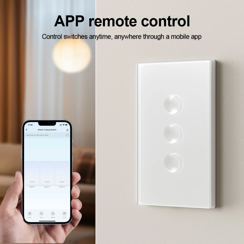 Tuya Zigequation US Smart Switch, Aucun melon al fil requis, 2.5D Concave Bergamo 120 Type Light Switch nous-mêmes avec Alexa Google Home