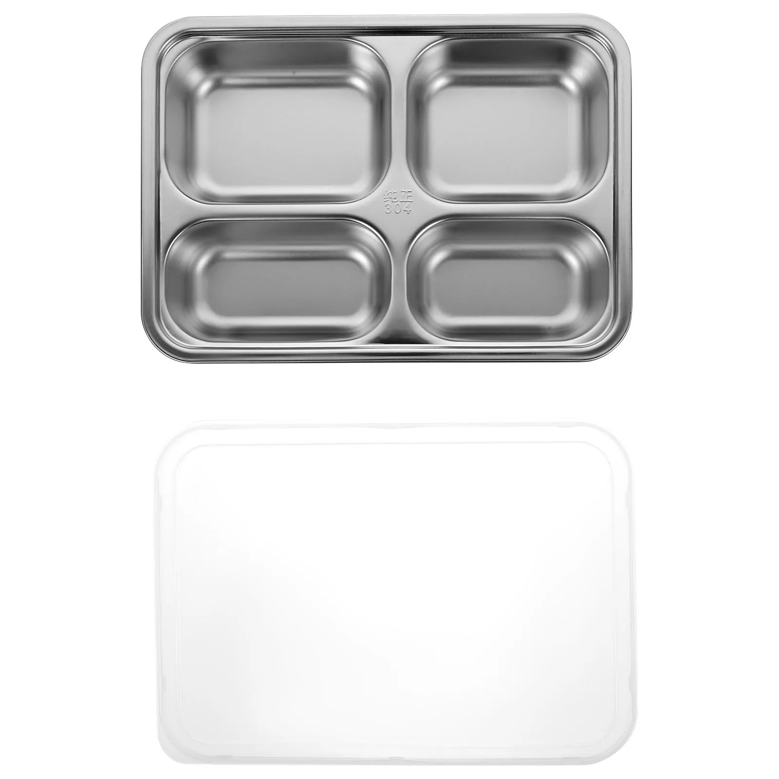 

Children Compartment Plate Divided Food Serving Tray Dinner Plates Sections Lunch Dishes School Breakfast Stainless Steel PP