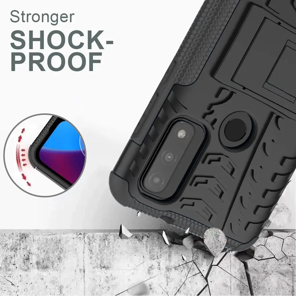 Moto G Pure Phone Case,Shockproof Hard Heavy Duty Stand Armour Case Cover for Moto G Power 2022,G Play With Screen Protector