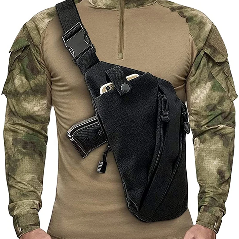 Men\'s Hidden Tactical Single Room Pistol Cover Anti-theft Bag Chest Bag Messenger Bag Hunting Glock Holster Handgun Holster