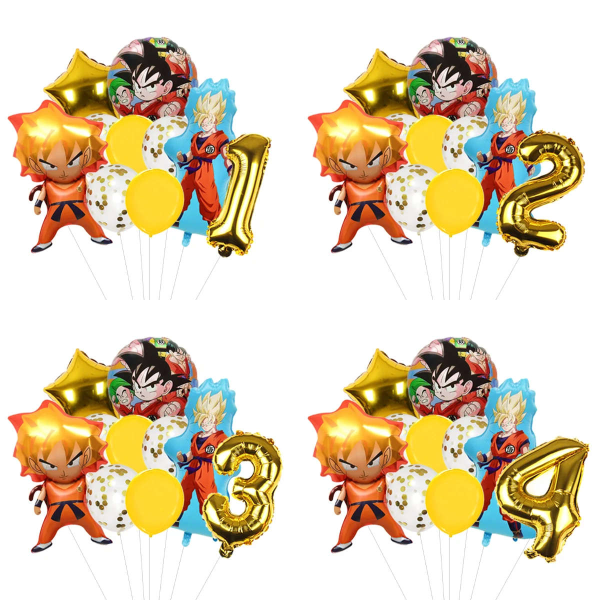 Globos de 7 estrellas de Dragon Ball con juego de globos de látex para decoración de fiestas de cumpleaños, globos para fiestas temáticas de niños