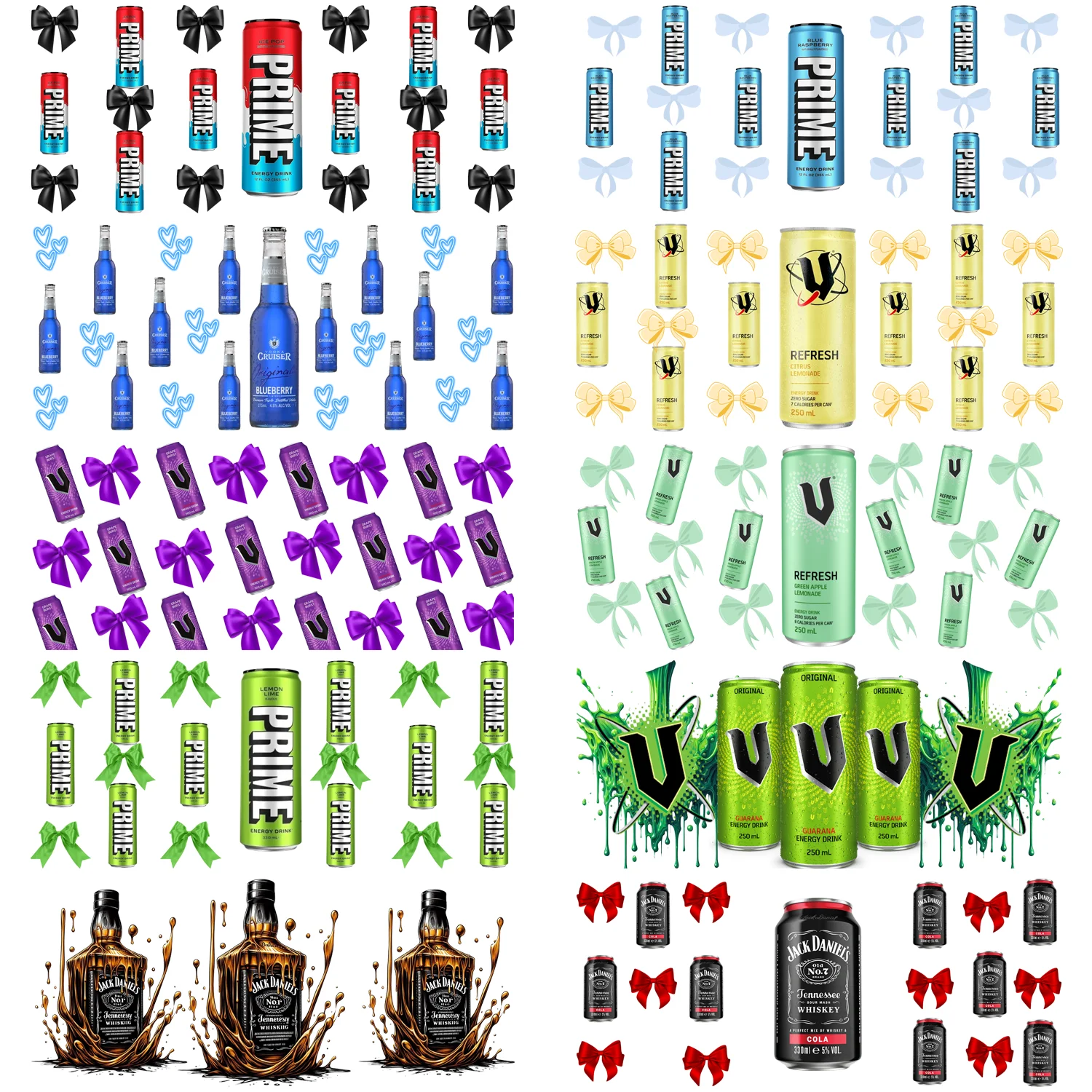 

Suda Beverage Series easy peel waterproof DIY Decals 3D transfers uvdtf stickers 16oz uv dtf cup wraps for Libbey Glasses