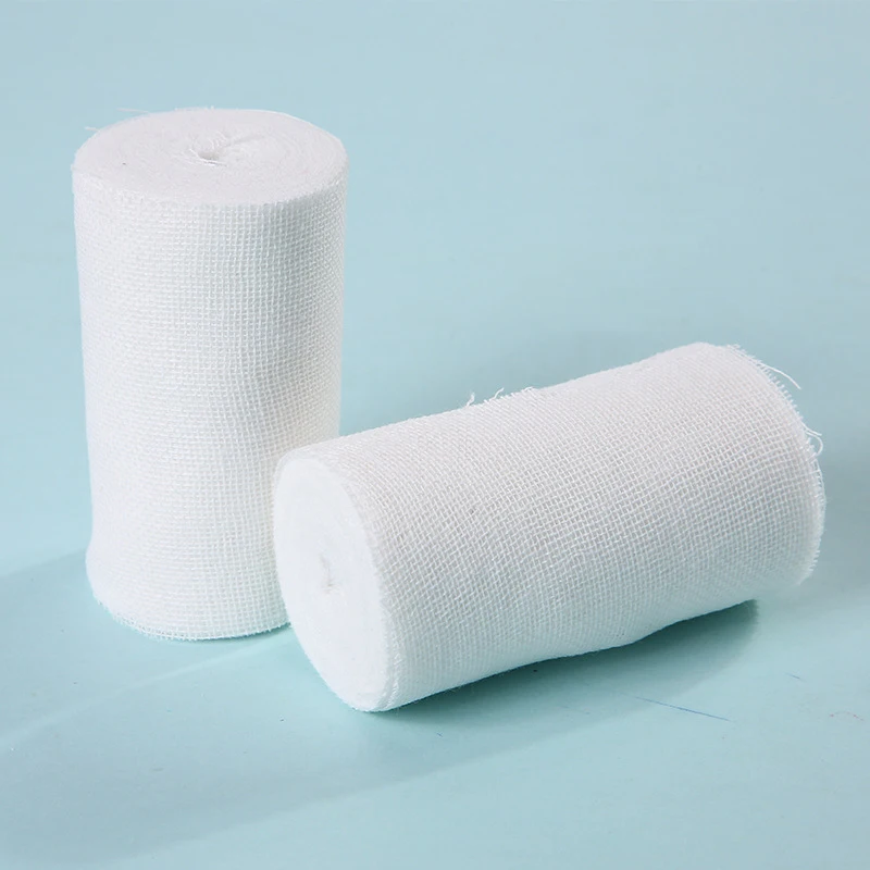 10Rolls Medical Cotton Gauze Hemostatic Bandage Wound Care Fixation Emergency Bandage Home Outdoor First Aid 8x600cm