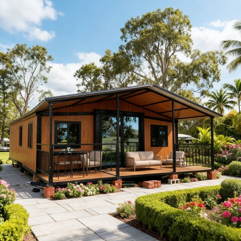 Prefabricated Home Expandable Container House Double Wing Foldable Design Ready To Live With Bathroom Kitchen For Family Living
