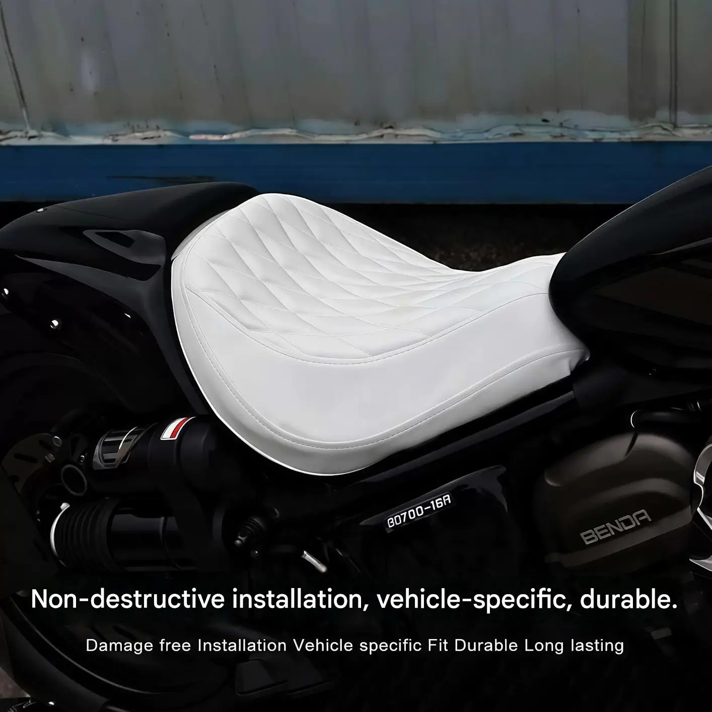 FOR Benda Rock707 Retro Diamond Quilted Seat Cover Protective Wear-resistant Waterproof PU Leather Non-destructive Seat Cover