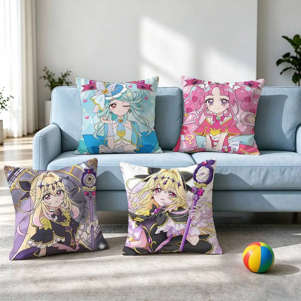 Meitantei Precure Cure Eclair  Pillow Case Square Double-Sided Sofa Cushion Cover Bedroom Bedside Pillow Gift