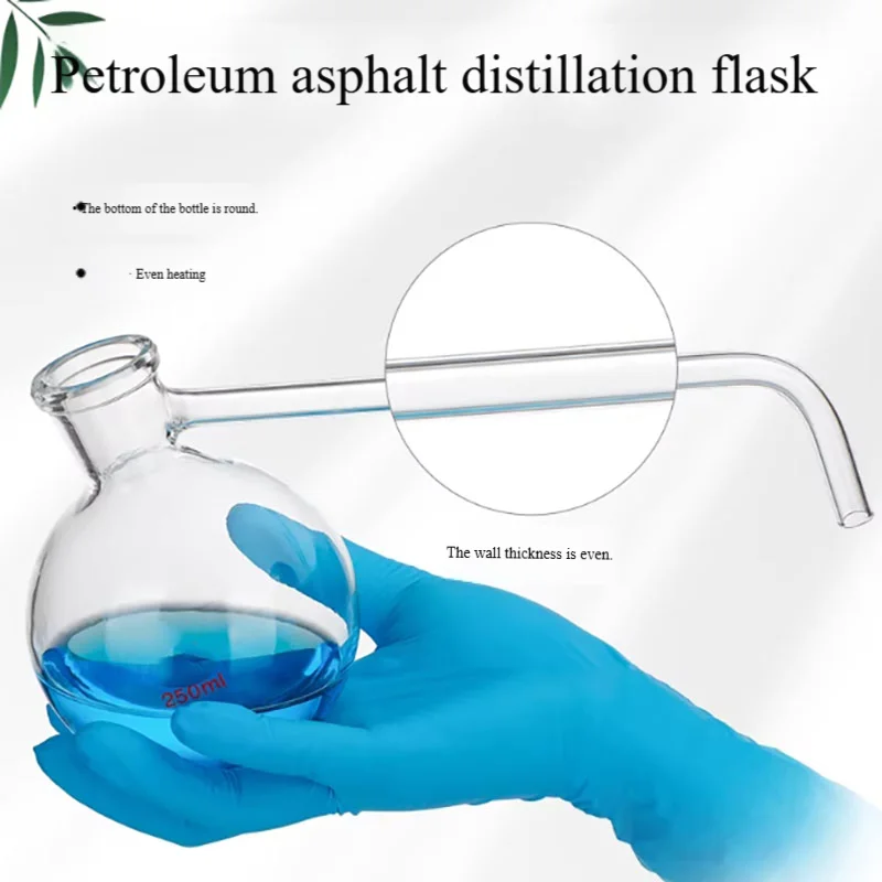 

Asphalt distillation flask asphalt wax content tester flask cracking bottle with branch distillation flask 250ml