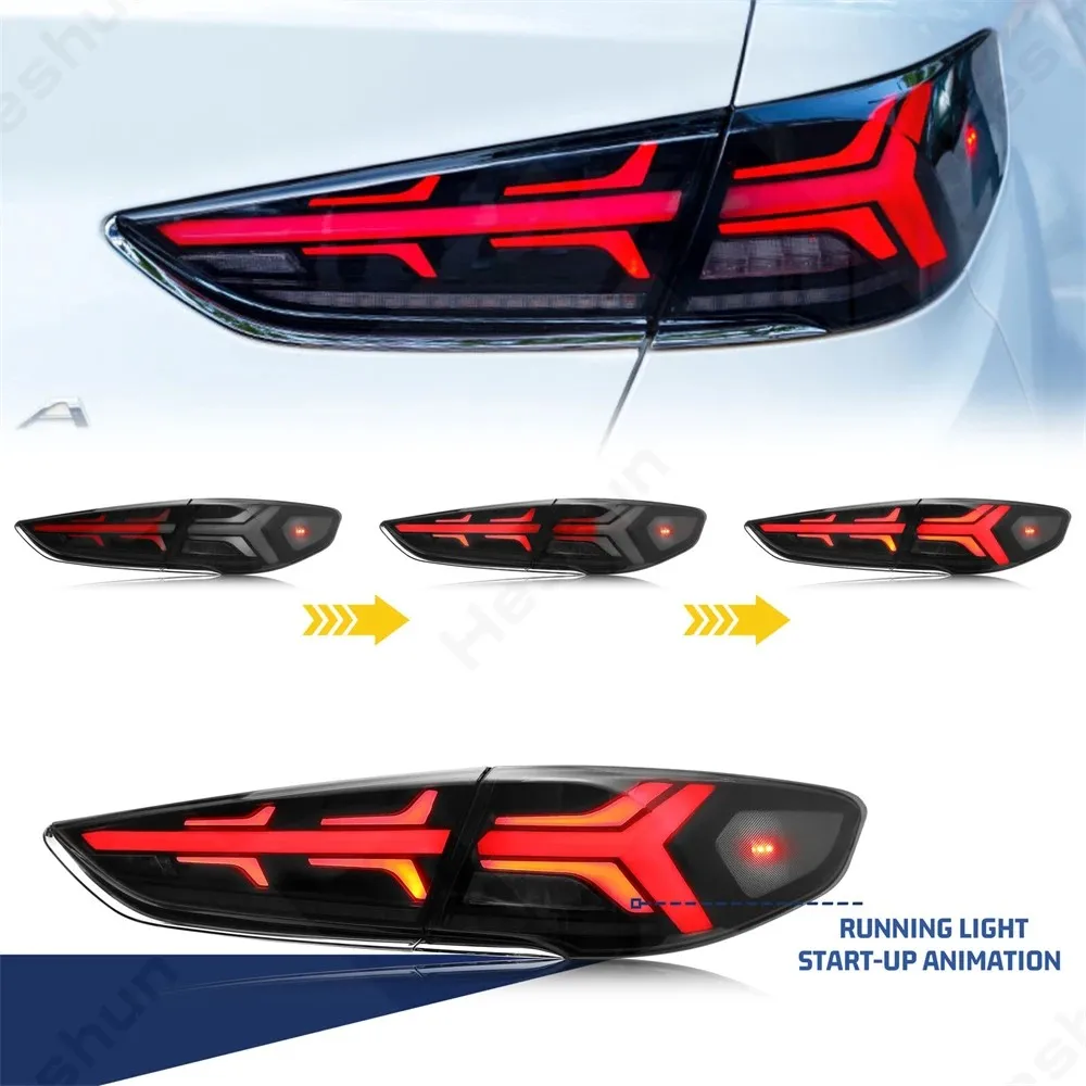 Pair Running Taillights For Hyundai Sonata 9 2018 2019 2020 Tail light LED Turn Signal Start-up Animation DRL Reverse Rear Lamp